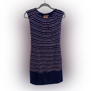 Tory Burch Navy Geometric Print Sheath Dress Size 2